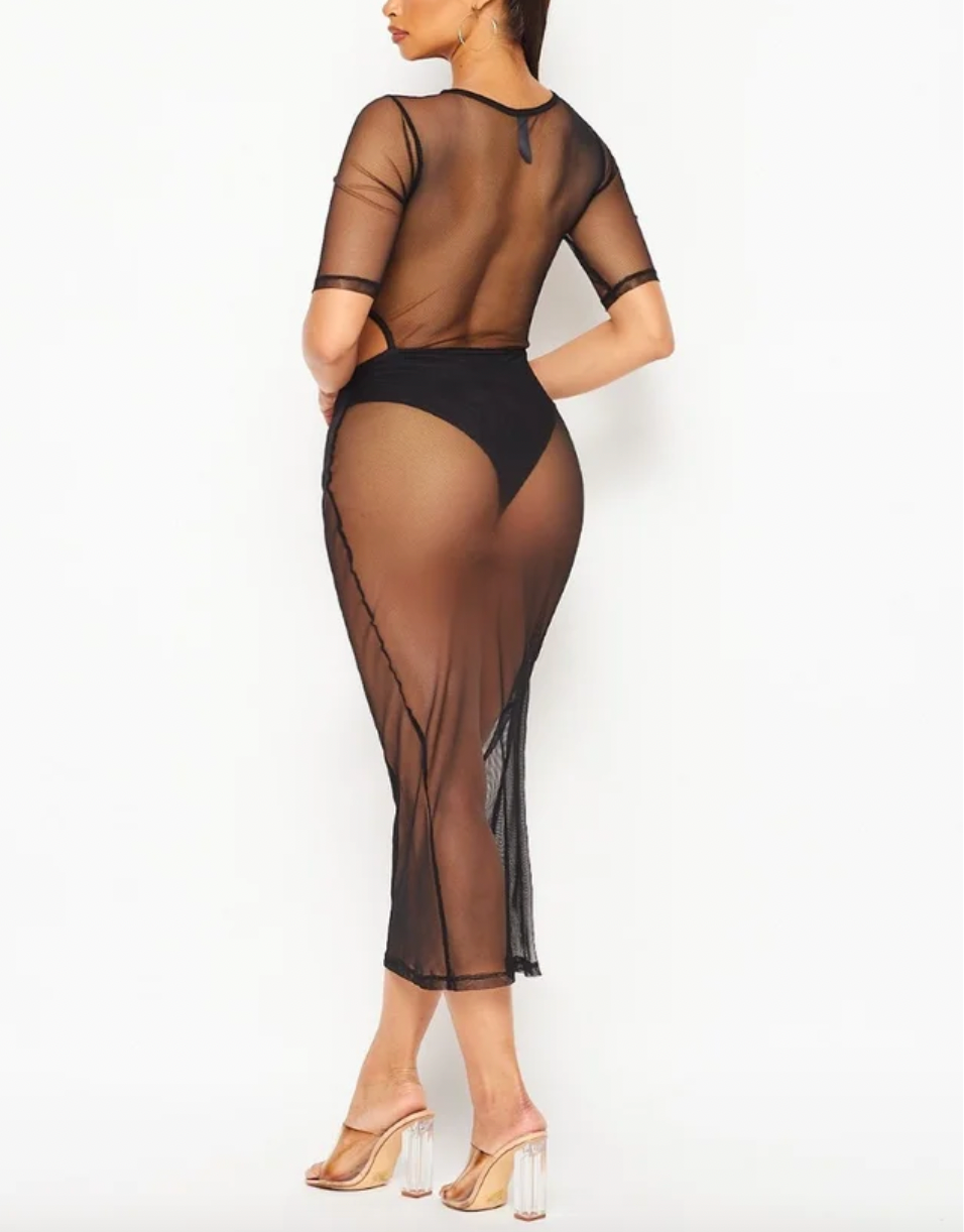 Robe mi-longue transparente Hot Temptations