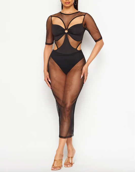 Robe mi-longue transparente Hot Temptations